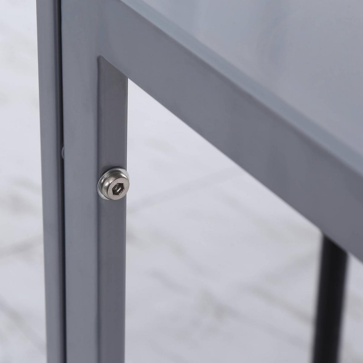 ESSTISCH Esszimmertisch Quadratischer Küchentisch für 4 Personen, Grau - Grau, Glas (75/75/75cm) - HOMCOM