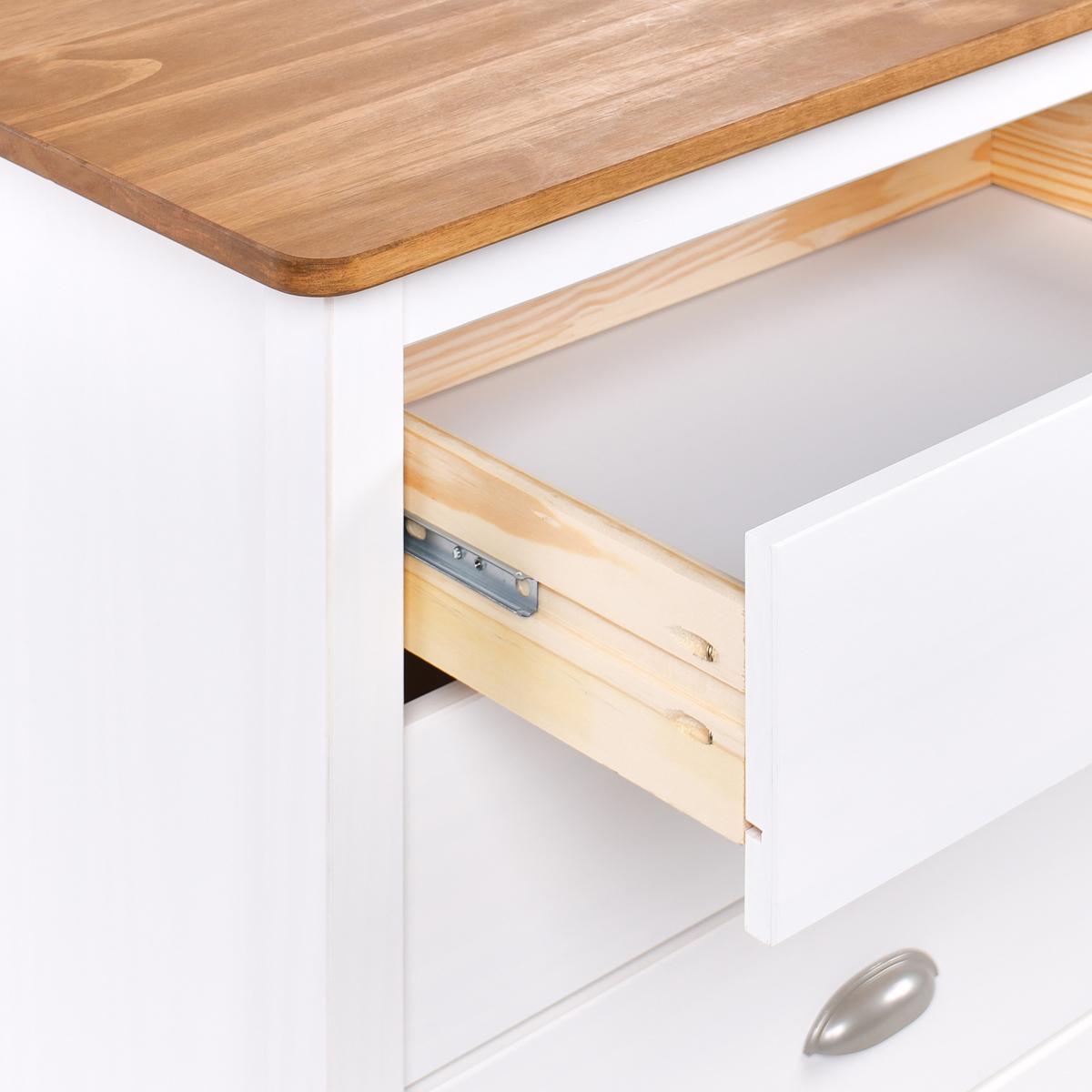 SIDEBOARD mit 2 Türen Kiefernholz Weiß Shillington - Weiß, Holz (150/83/40cm) - Beliani