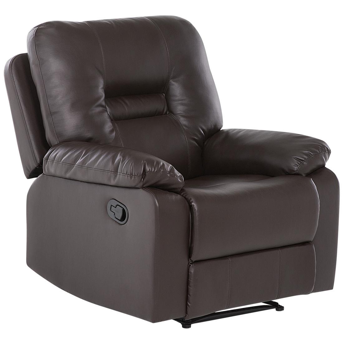 SESSEL Kunstleder braun verstellbar Bergen - Braun, Kunststoff (85/101/74cm) - Beliani