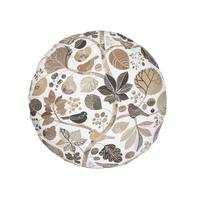 KISSENHÜLLE Rund Zauberwald elfenbein-taupe Baumwolle 80 cm Ø - Taupe/Ecru, Textil (80/80cm) - beties Heimtextil