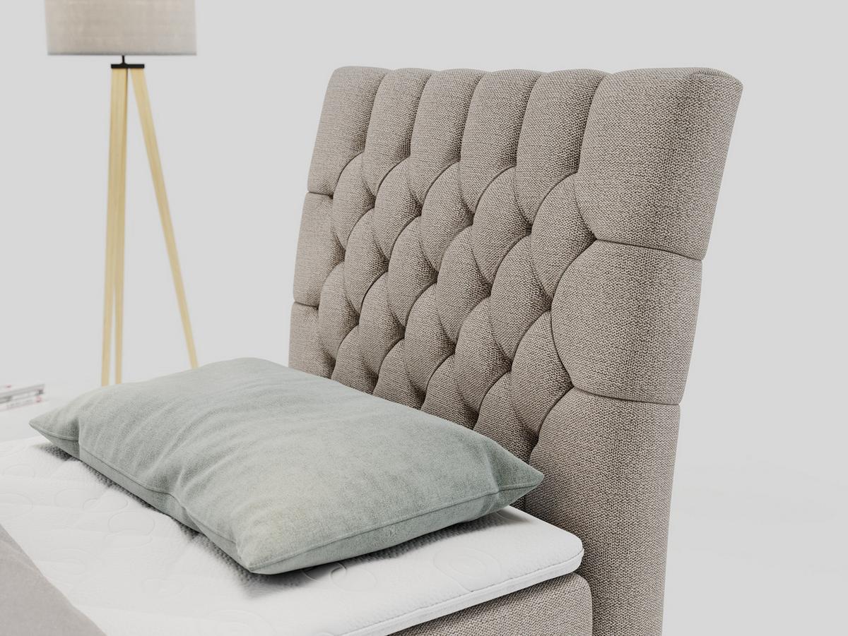 BOXBETT MILEN 90/200 Beige Struktur - H4 - Rechts Seite - Beige, Holz/Textil (90/200cm) - MKS