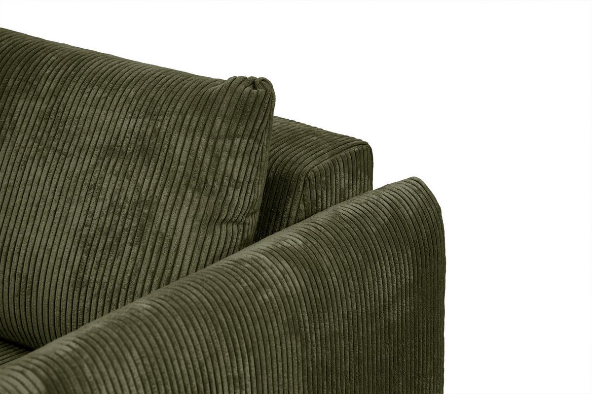 SOFA TAUER 3-Sitzer, olivgrün - Schwarz/Olivgrün, Holzwerkstoff/Kunststoff (112/84/206cm) - Wozimo