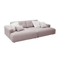 BIG SOFA MIKA Pink Cord - Schwarz/Rosa, Kunststoff/Textil (300/86/167cm) - KAWOLA