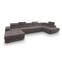WOHNLANDSCHAFT TORIVA R-S Lila Velours-Stoff mit Schlaffunktion - Lila, Holz (418/90/202cm) - MASSENO