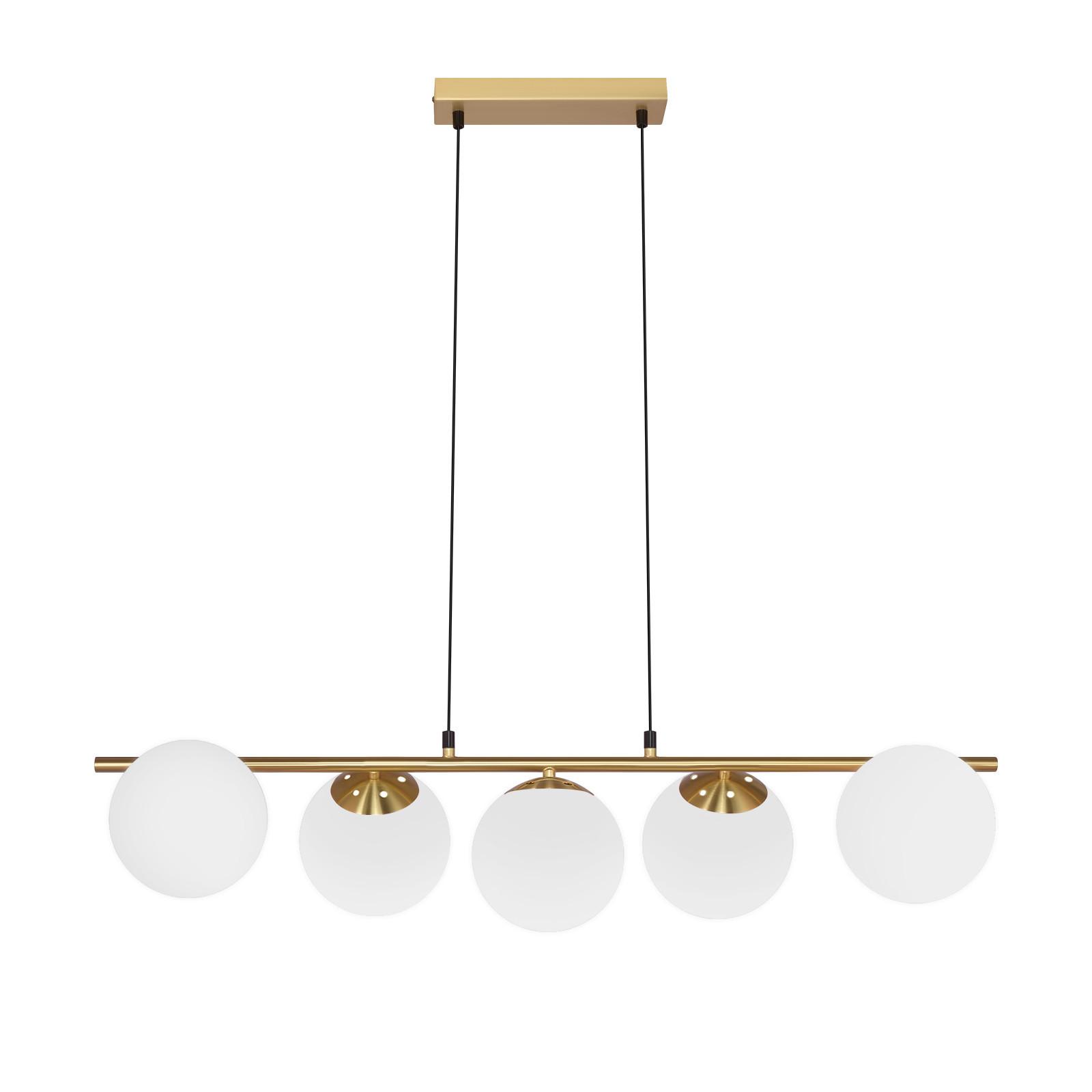 PENDELLEUCHTE Lorenz 5-flammig 90/20/174 cm - Goldfarben, Metall (90/20/174cm) - Nettlife