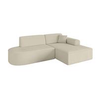 ECKSOFA Ottomane Rechts IREA-L1-v3 - 232x165x77 cm Beige - Hellbraun/Creme, Holzwerkstoff/Textil (232/165cm) - ALTDECOR