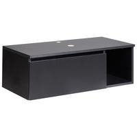WASCHBECKENUNTERSCHRANK wandmontiertk 80 cm Schwarz Rupanco - Schwarz, Holzwerkstoff (80/27/40cm) - Beliani