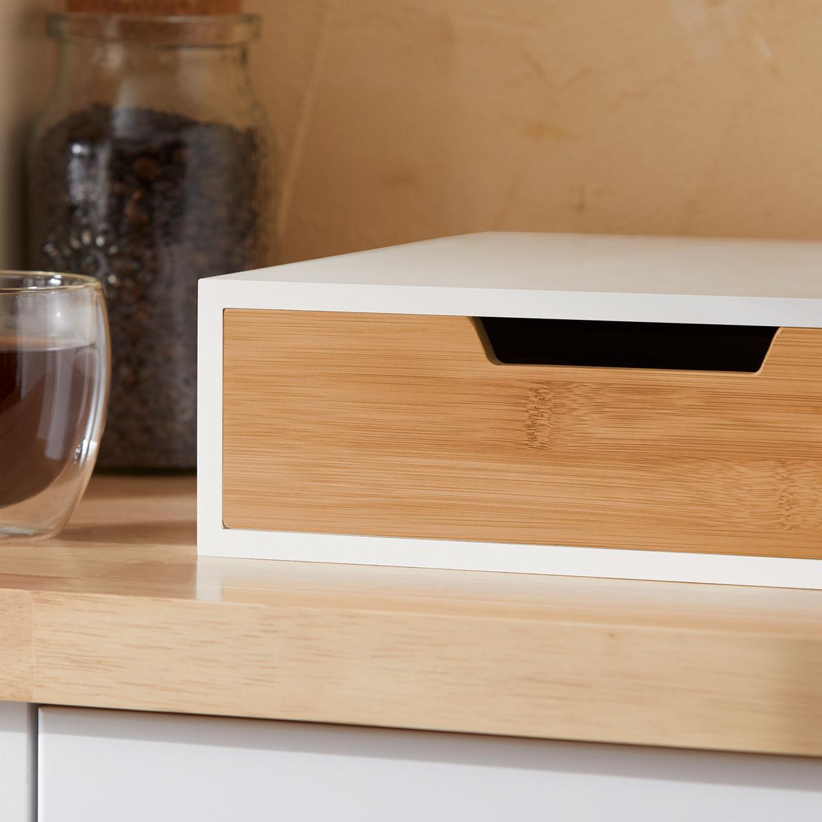 KAFFEE-KAPSELSTÄNDER Weiß-Natur - Naturfarben, Holzwerkstoff (30/9/31cm) - SoBuy