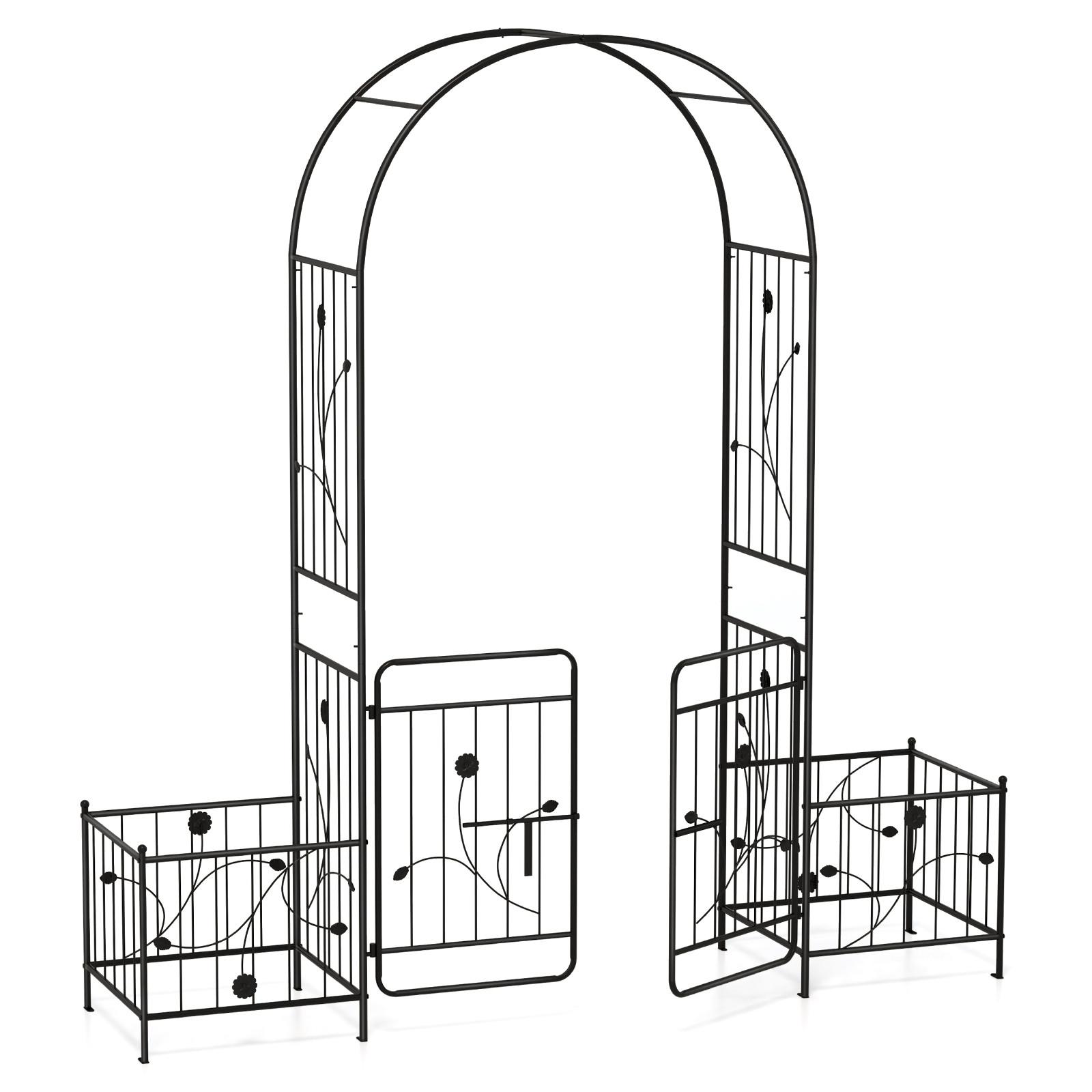 GARTENBOGEN Schwarz - Schwarz, Metall (202/220/50cm) - COSTWAY