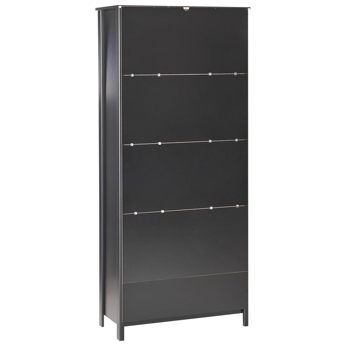VITRINE mit Glastüren 80 cm Schwarz Nornalup - Schwarz, Holzwerkstoff (80/180/35cm) - Beliani