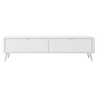 TV-ELEMENT Lante 200 2D - Goldfarben/Weiß, Holzwerkstoff/Metall (200/52/38cm) - MIRJAN24