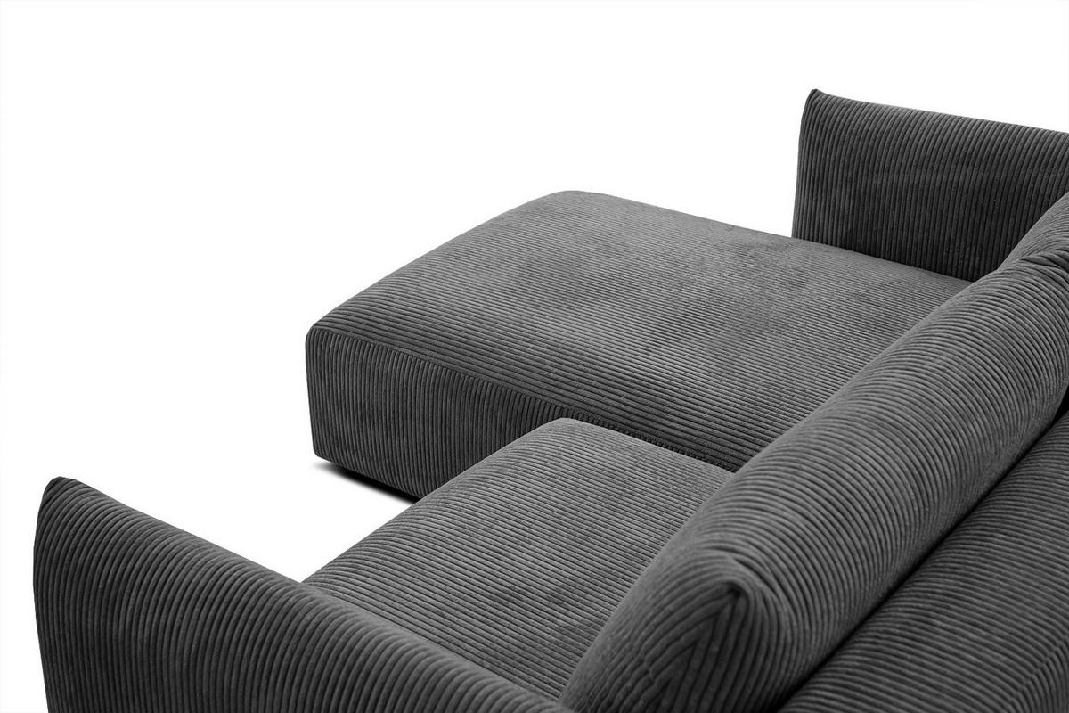ECKSOFA TAUER 3-Sitzer, dunkelgrau - Dunkelgrau/Schwarz, Holzwerkstoff/Kunststoff (173/206cm) - Wozimo