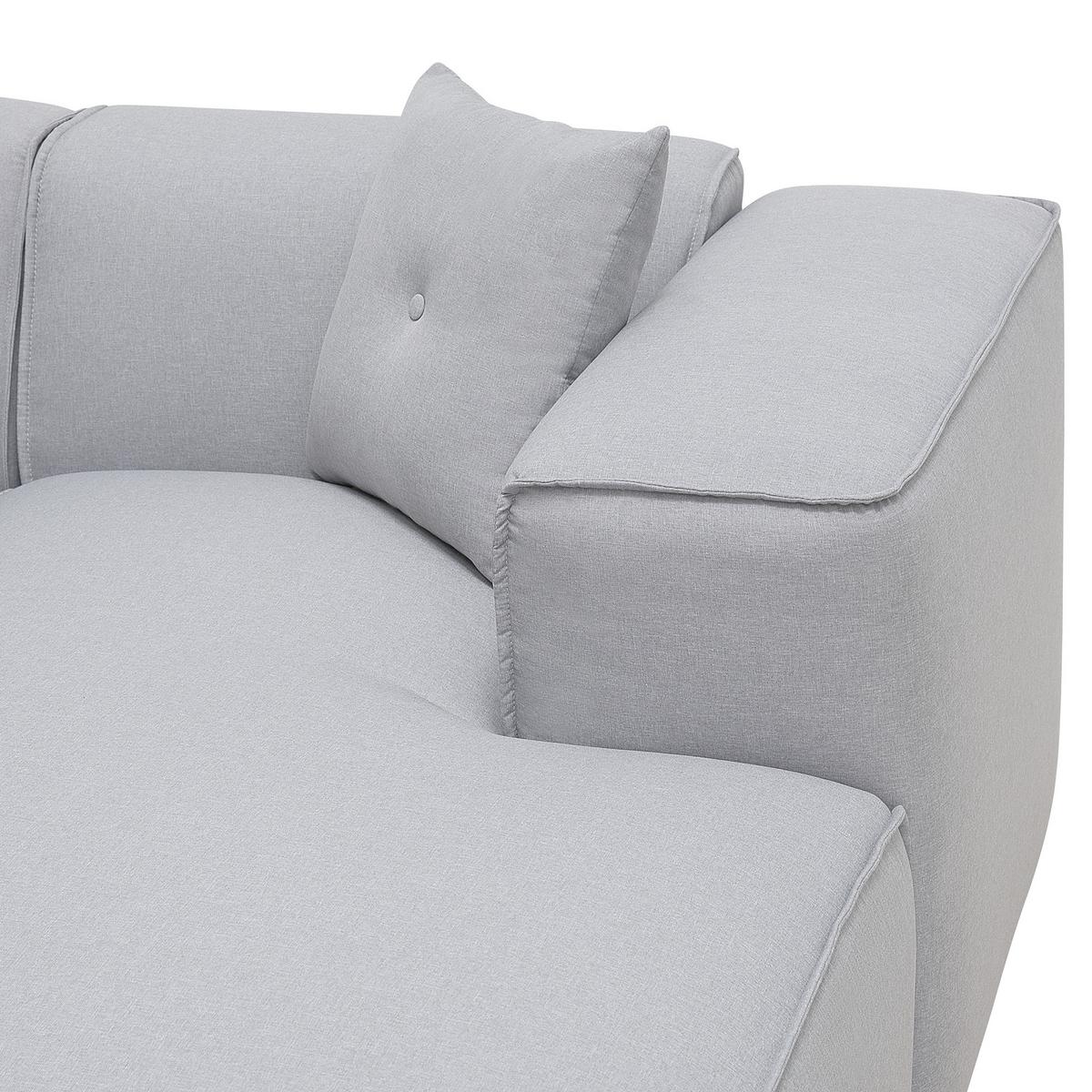 ECKSOFA Polsterbezug Hellgrau Dolva - Hellgrau, Textil (294/170cm) - Beliani