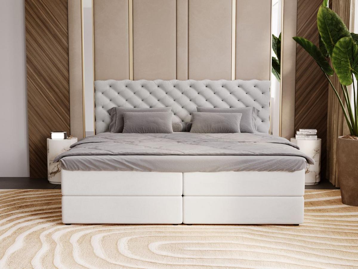 BOXBETT Bergamo 140x200 Hellgrau - Hellgrau/Schwarz, Holz/Textil (140/200cm) - Graingold