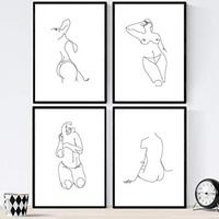 POSTER Set mit 4 Nackte Frau A3 Rahmenlos - Klar, Papier (29.7/3cm) - Nacnic