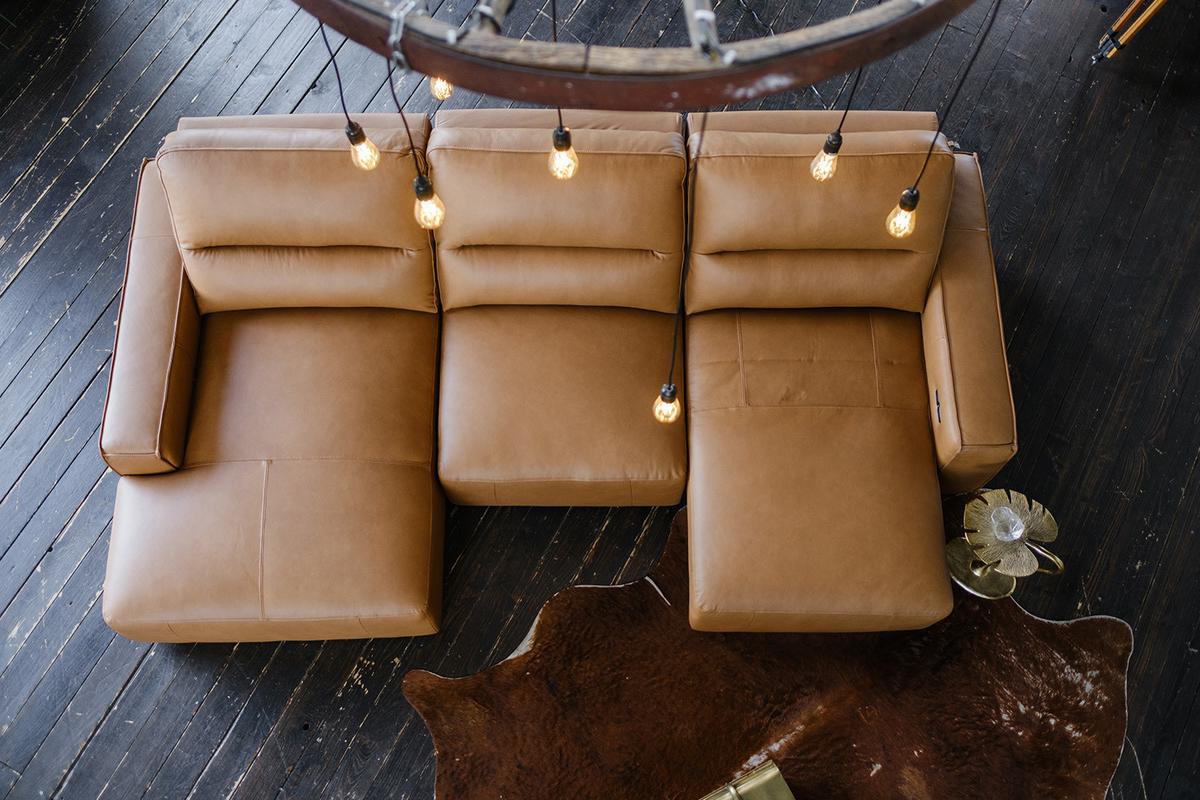 BIGSOFA DORI Braun Leder - Schwarz/Braun, Leder/Kunststoff (288/92/164cm) - KAWOLA