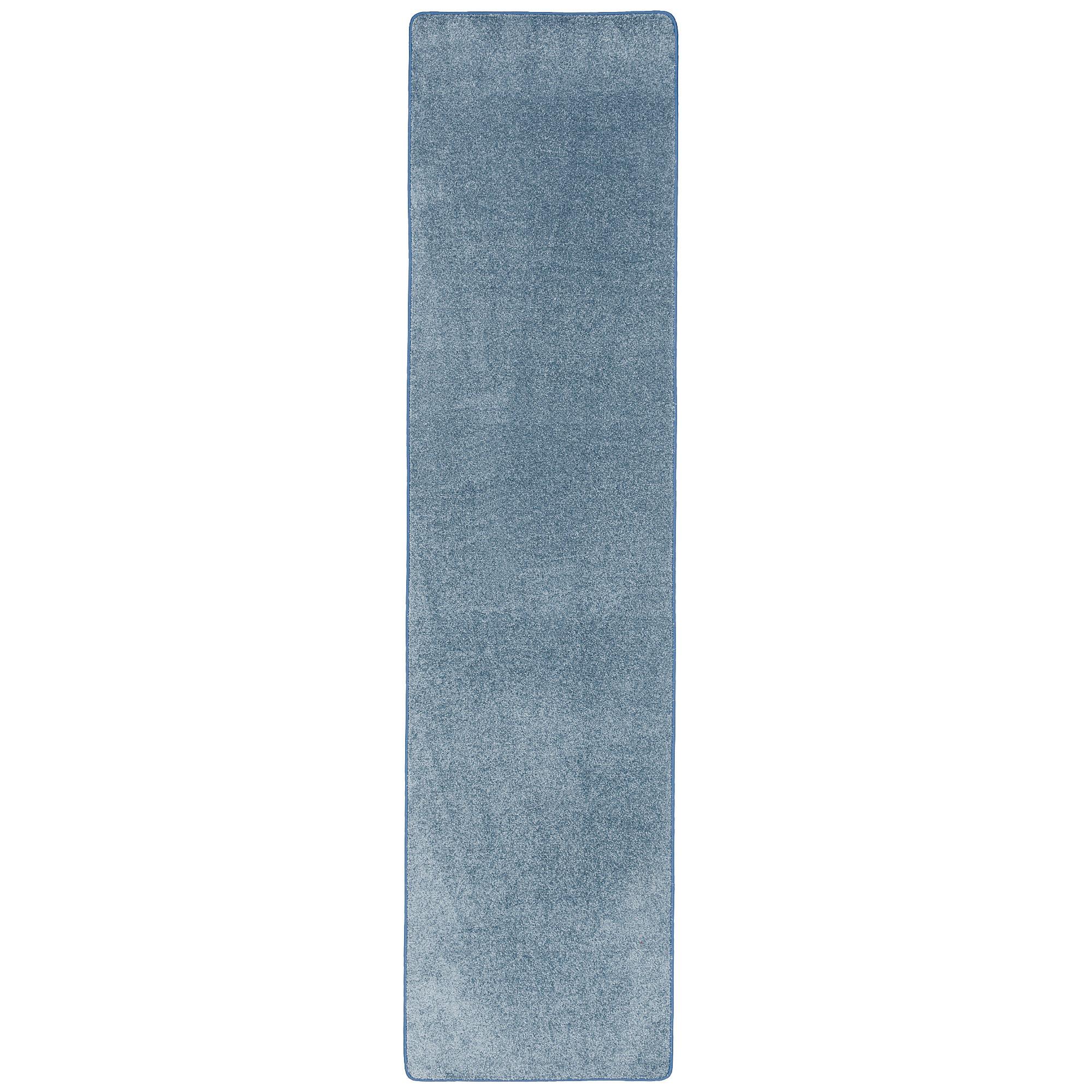 HOCHFLOR VELOURS LÄUFER TEPPICH LUNA - Blau, Textil (100/300cm) - Snapstyle