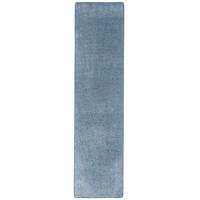 HOCHFLOR VELOURS LÄUFER TEPPICH LUNA - Blau, Textil (80/320cm) - Snapstyle