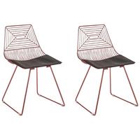 ESSZIMMERSTUHL 2er-Set Metall Roségold Beatty - Roségold, Textil/Metall (51/79/48cm) - Beliani