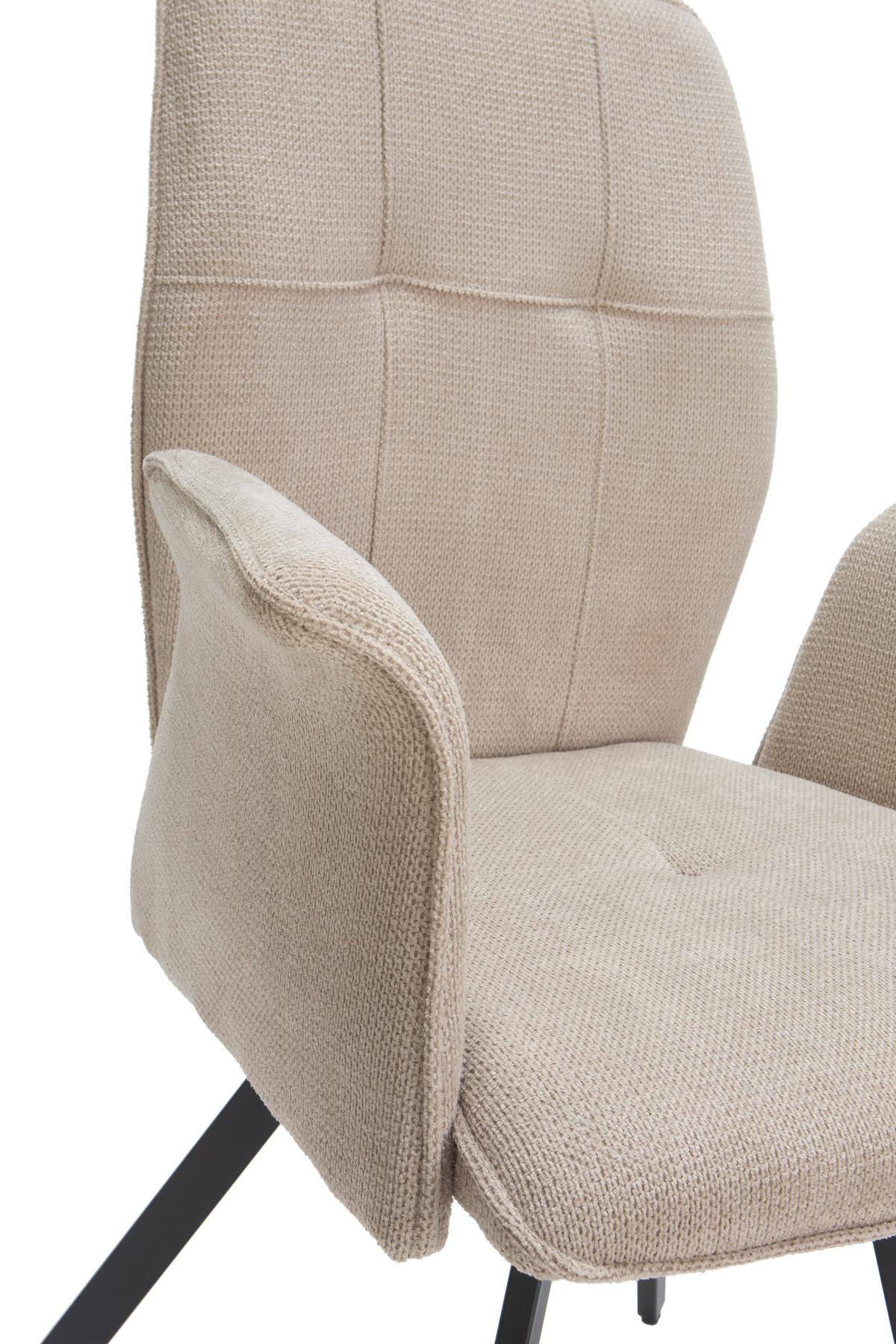 ESSZIMMERSTUHL Mery Beige 62/60/47 cm 2er-Set - Beige, Textil (60/47/62cm) - Calicosy