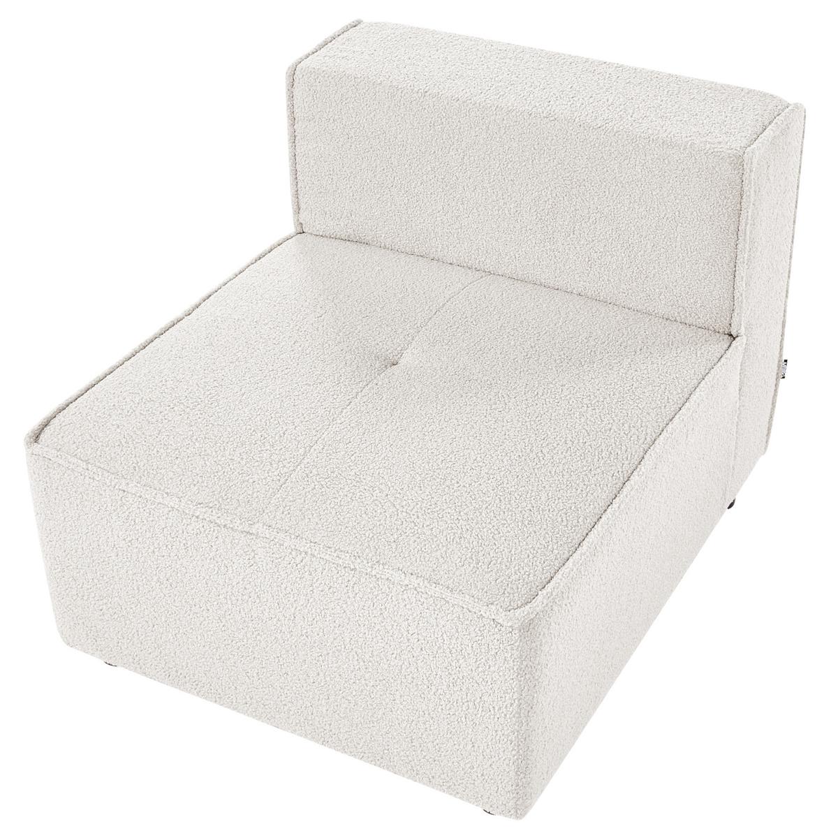 SESSELMODUL Bouclé Cremeweiß Axebo - Creme, Textil (70/93/94cm) - Beliani