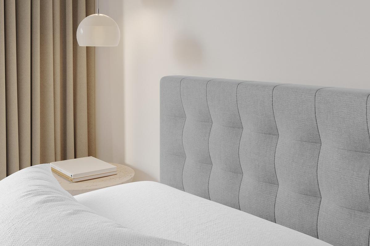 POLSTERBETT mit Bettkasten und Lattenrost, Bett mit Matratze H3/H4 - PARI 160x200 Grau - Hellgrau, Holzwerkstoff/Textil (160/200cm) - ALTDECOR