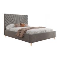 POLSTERBETT SUNNY 120x200 cm Jasmine 90, 34 Holzlatten, Kopfteil 131 cm - Grau, Textil (120/200cm) - Lookway