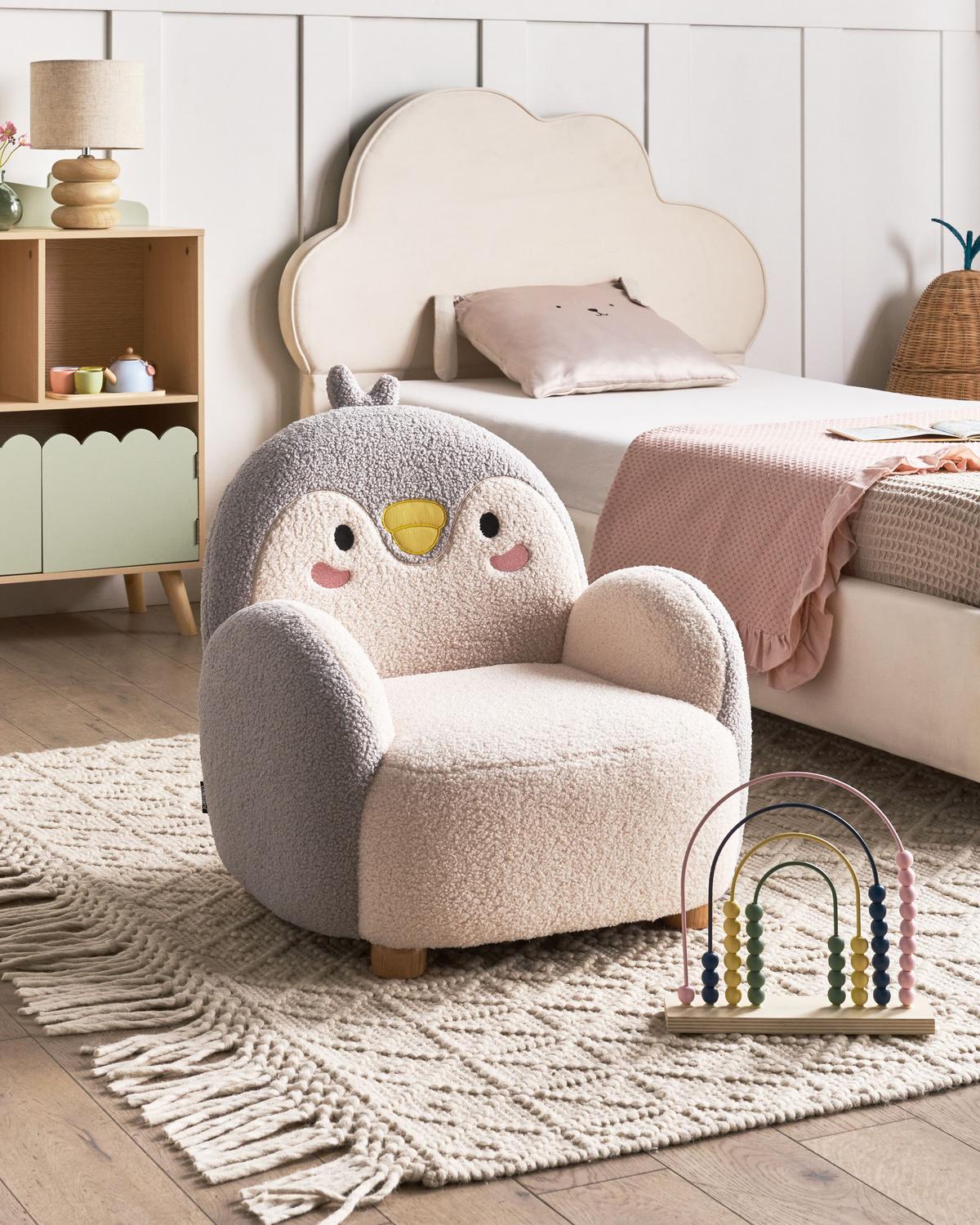 KINDERSESSEL Grau Fyn - Creme/Braun, Textil (50/60/55cm) - Beliani