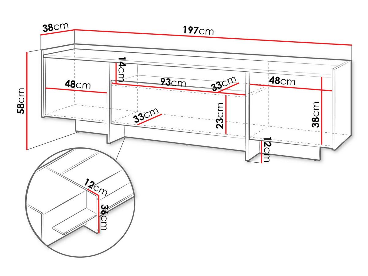 TV-LOWBOARD Japandi - Braun, Holzwerkstoff (197/58/38cm) - MIRJAN24