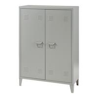 METALLSCHRANK Oripää - Dunkelgrau, Metall (75/110/33cm) - [en.casa]