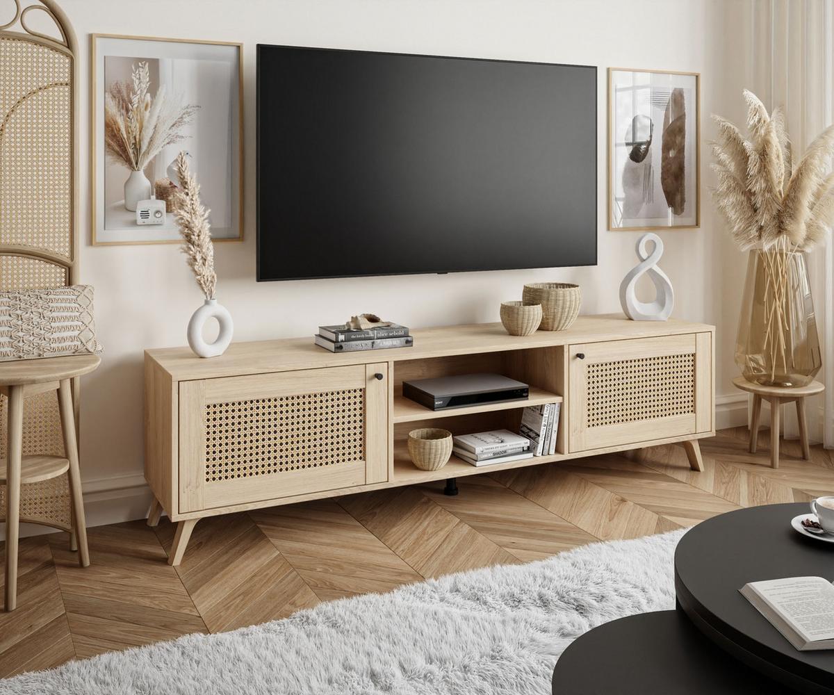 TV-ELEMENT VIENNA 3D mit Wiener Geflechtimitation / Puccini Eiche - Eichefarben, Holzwerkstoff (180/49/40cm) - Lookway