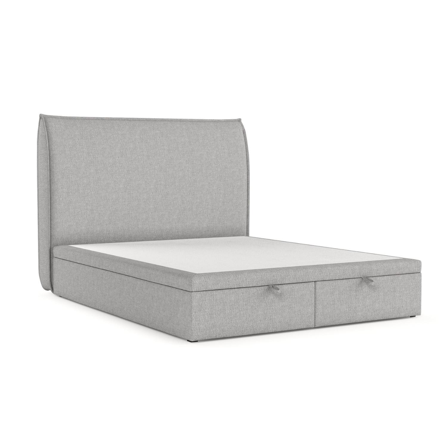 POLSTERBETT Tuvalu mit Stauraum 120/200 cm Grau im Megan Stoff - Schwarz/Grau, Holz/Holzwerkstoff (120/200cm) - AltaBeds