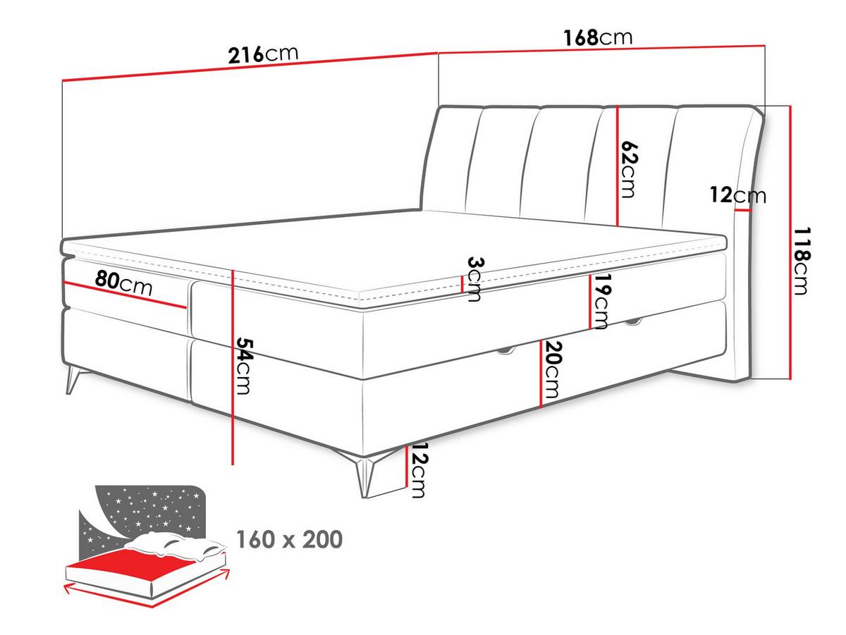 BOXBETT Forever - H3 - Schwarz/Grün, Holz/Textil (160/200cm) - MIRJAN24