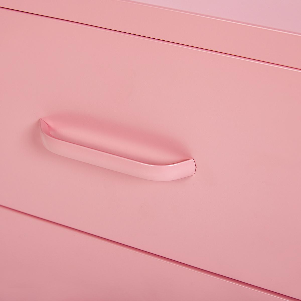 NACHTTISCH Stahl rosa matt 2 Schubladen Malavi - Pink, Metall (43/55/40cm) - Beliani