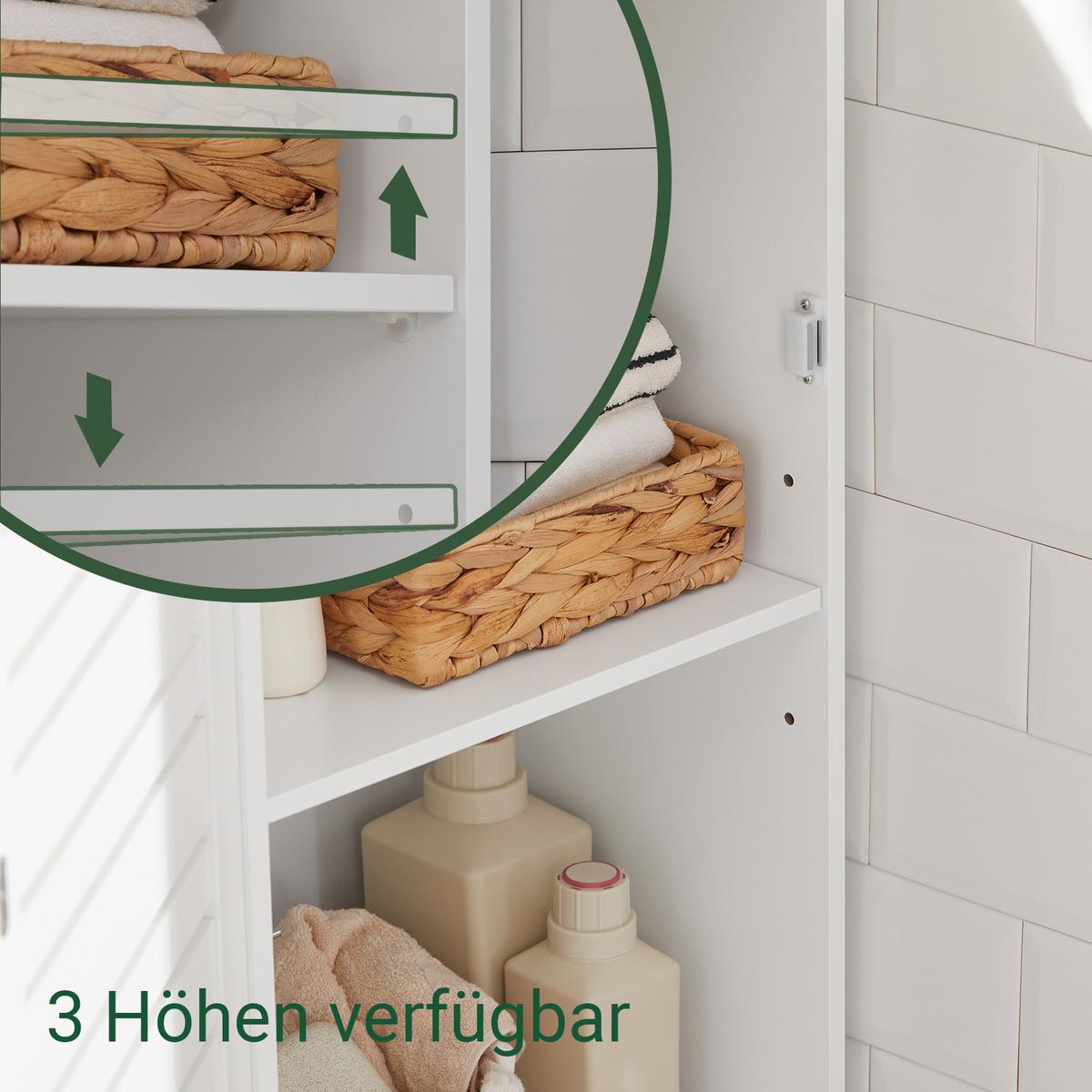 HOCHSCHRANK Weiß - Weiß, Holzwerkstoff (60/160/30cm) - SoBuy