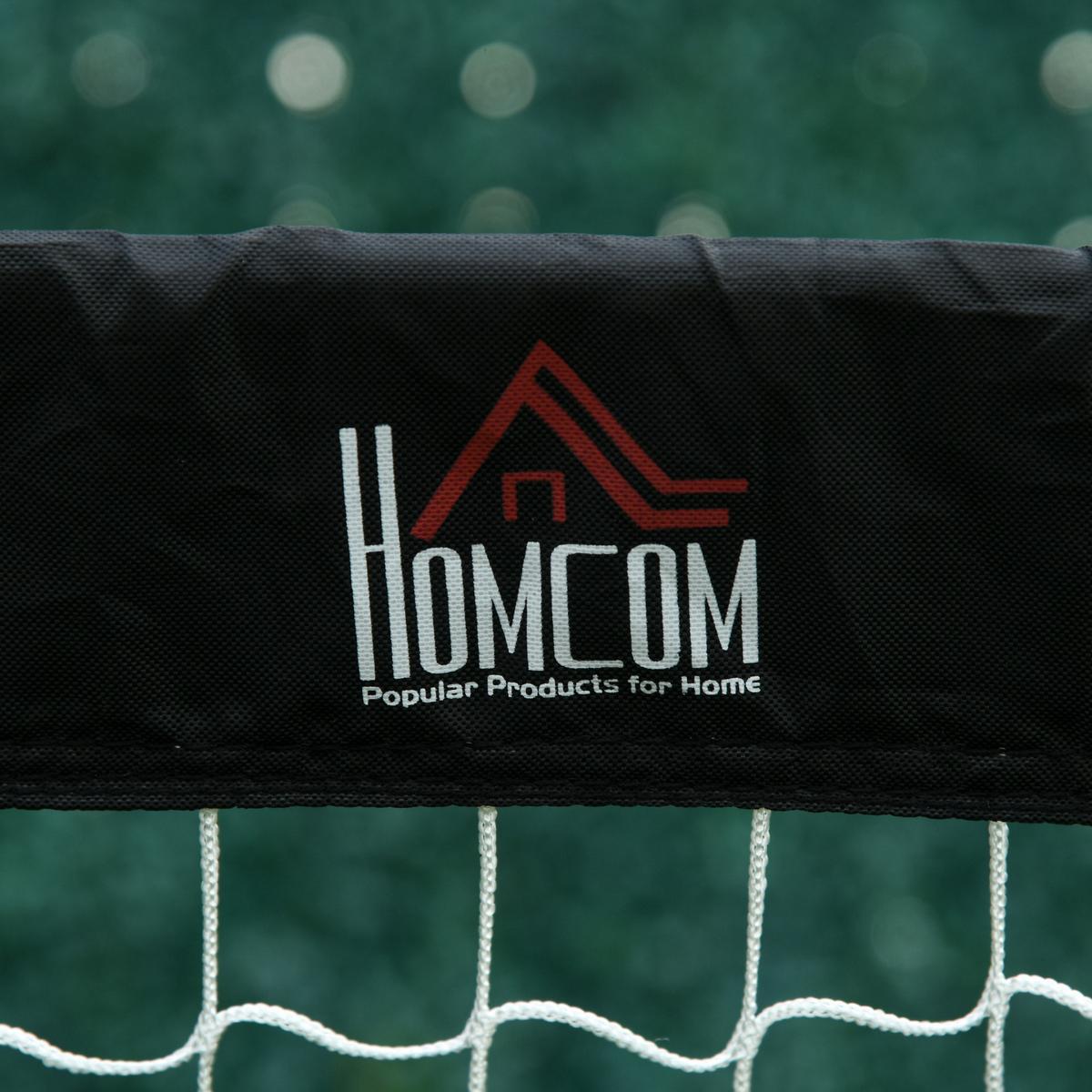 FUSSBALLTORE Fußballnetz 2er Set Minitore Faltbar Stahl Schwarz 186x90x89 cm - Schwarz, Metall (90/183cm) - HOMCOM