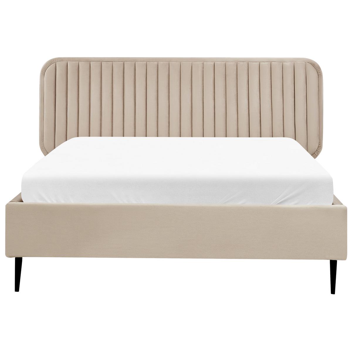 POLSTERBETT mit Lattenrost 140x200 cm Beige Brin - Taupe, Textil (140/200cm) - Beliani
