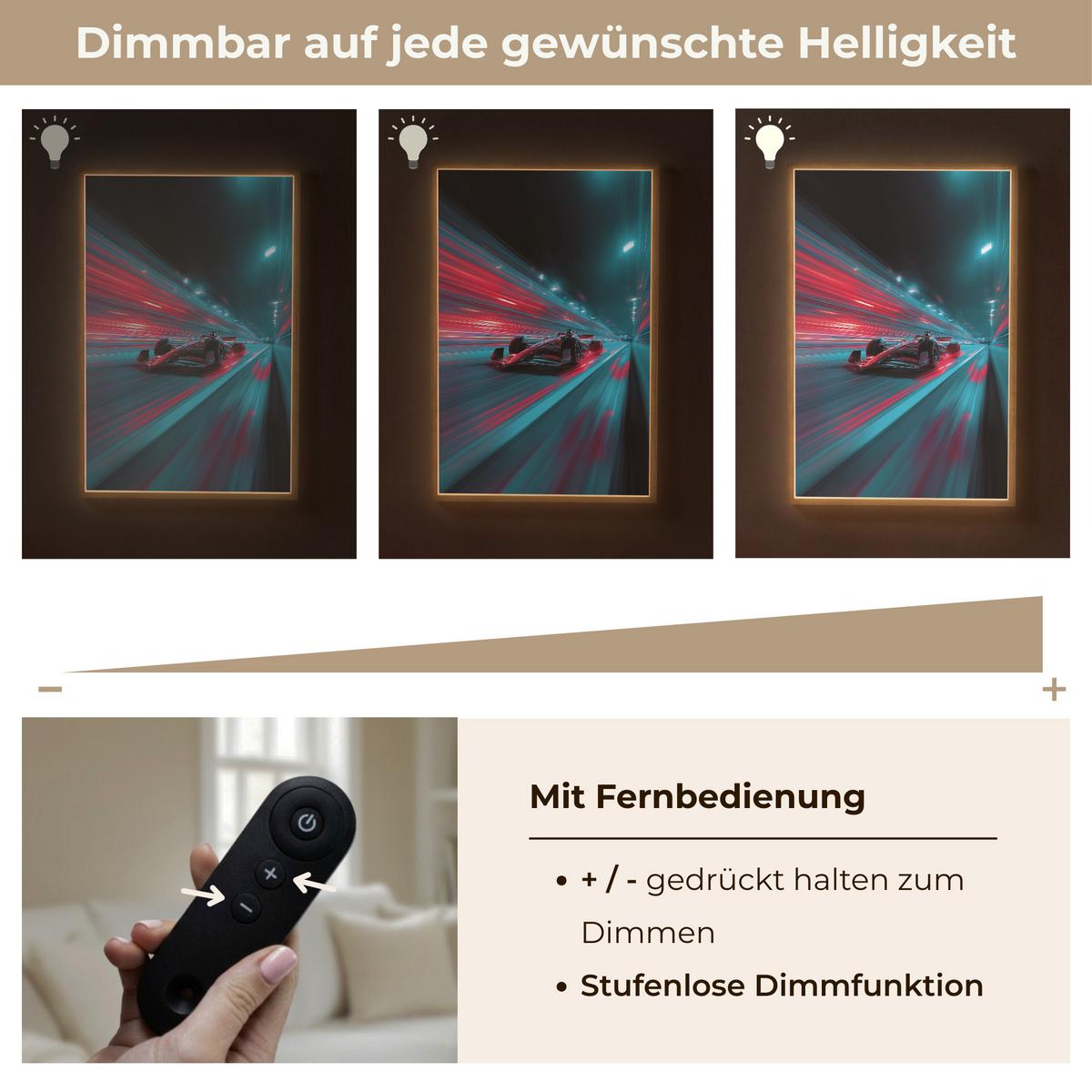 WANDLEUCHTE MIT AKKU Rennwagen - Rot - Geschwindigkeit 60x90 cm - Türkis, Holzwerkstoff (60/90/8cm) - OnlyWow