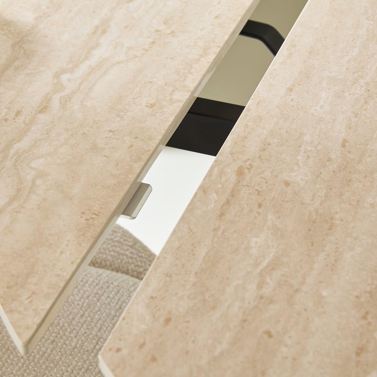 ESSTISCH mit Erweiterungen Rund 135/180/90 cm - Beige, Keramik (77/135/90cm) - Signature