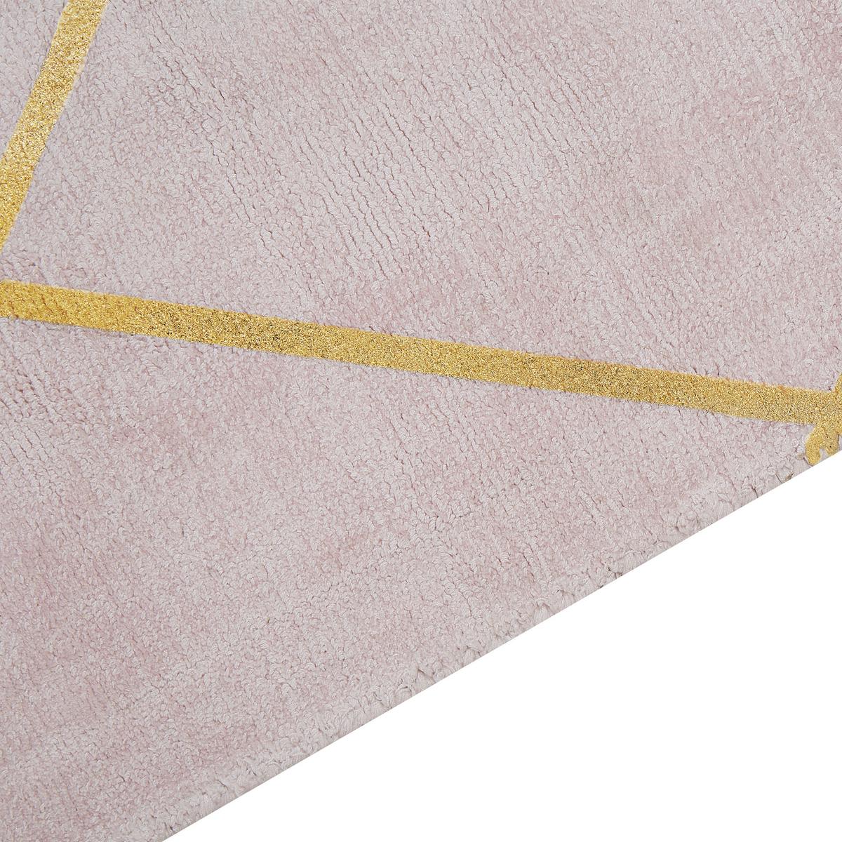 KURZFLOR-TEPPICH Atike 150/80 cm - Pink, Naturmaterialien (80/150cm) - Beliani