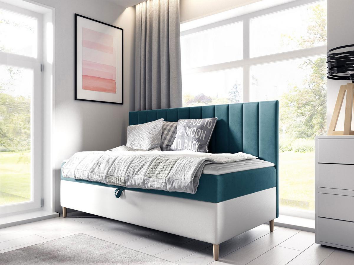 BOXBETT Maja Junior 2 - H3 - Türkis/Weiß, Holz (100/200cm) - MIRJAN24