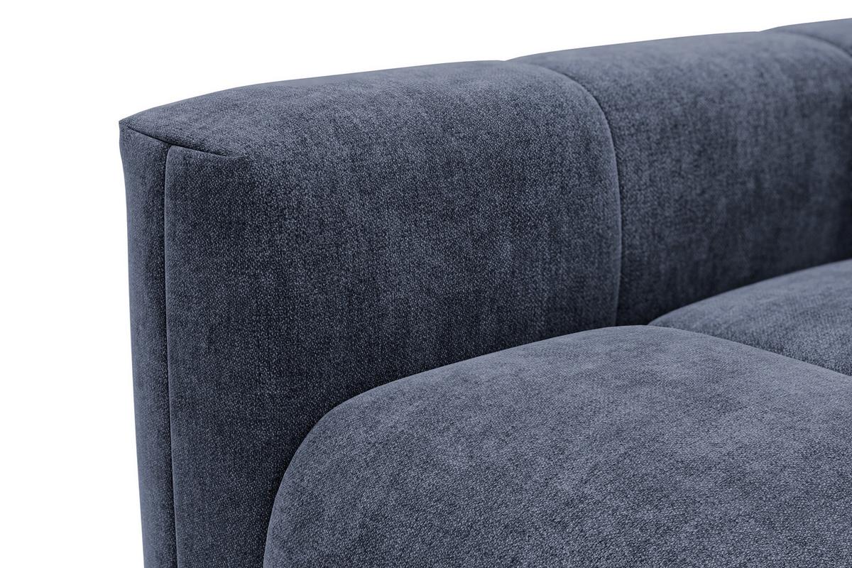 ECKSOFA VERONA 3-Sitzer rechts, Marineblau - Blau/Schwarz, Holz/Textil (224/173cm) - Courtois Laville