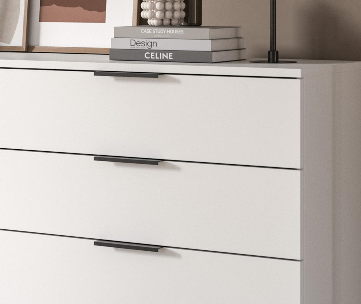 KOMMODE weiß 74 x 80 cm, Schubladenkommode mit 4 Schubkästen - Weiß, Holzwerkstoff/Metall (74/80/35cm) - Inn.Furn