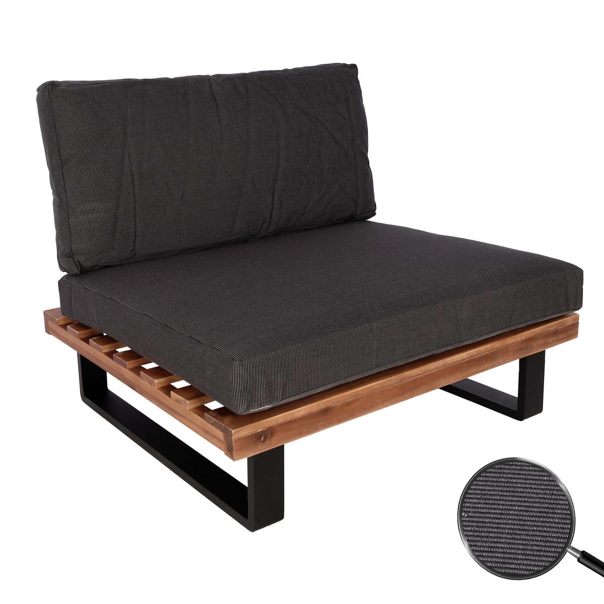 LOUNGE-SESSEL Schwarz, Dunkelbraun, Grau - Dunkelbraun/Schwarz, Holz (82/75/82cm) - MCW