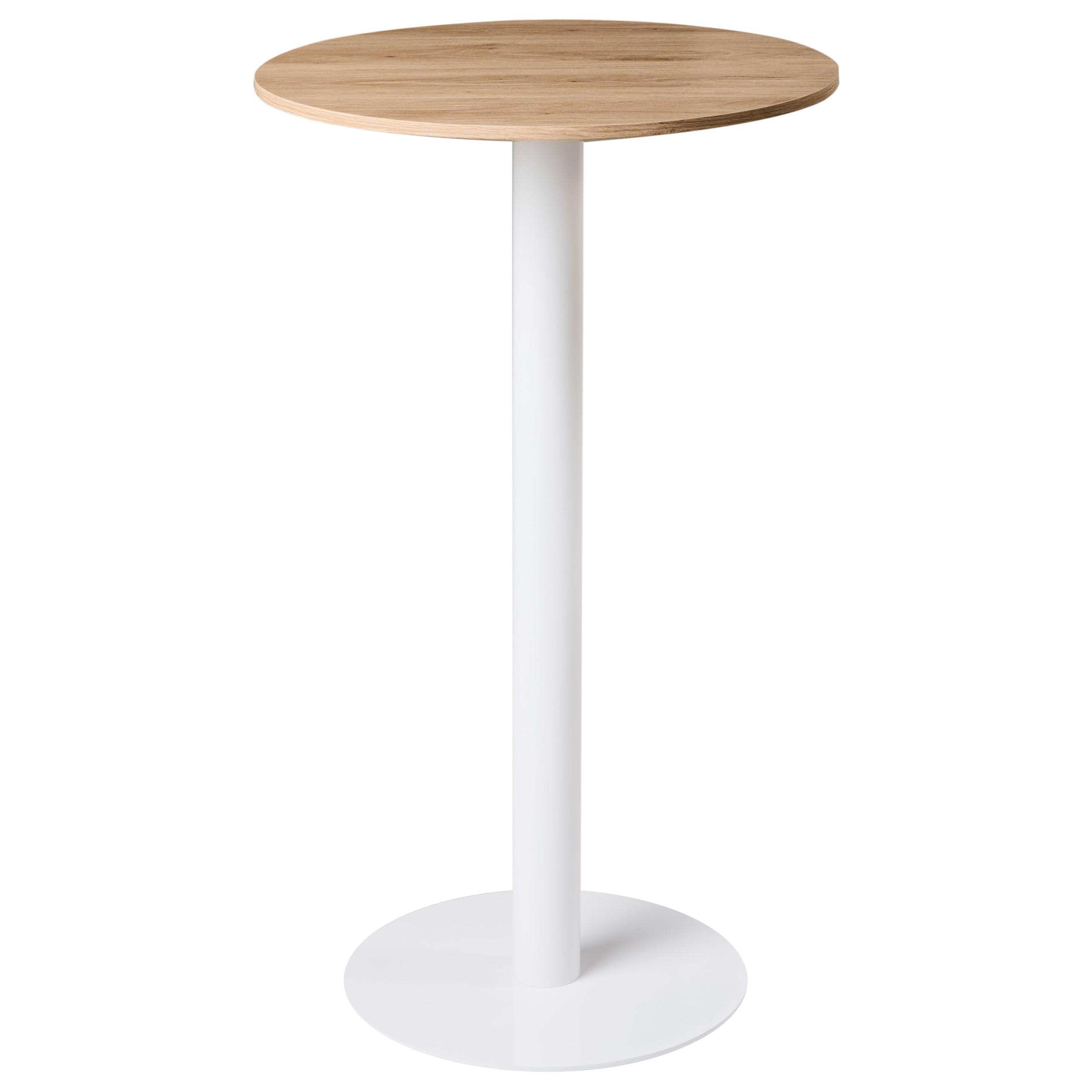 STEHTISCH Hellbraun/Weiß 60/60 cm Morella - Hellbraun, Holzwerkstoff (60/60/102cm) - Beliani