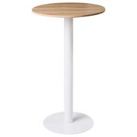 STEHTISCH Hellbraun/Weiß 60/60 cm Morella - Hellbraun, Holzwerkstoff (60/60/102cm) - Beliani