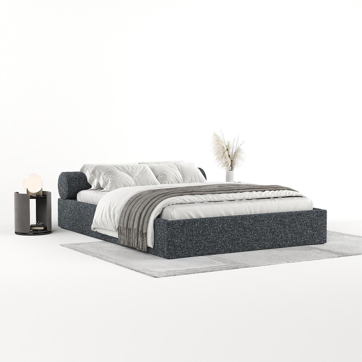 POLSTERBETT Solvo mit Stauraum 200/200 cm Grau im Blur Stoff - Schwarz/Naturfarben, Holz/Holzwerkstoff (200/200cm) - AltaBeds