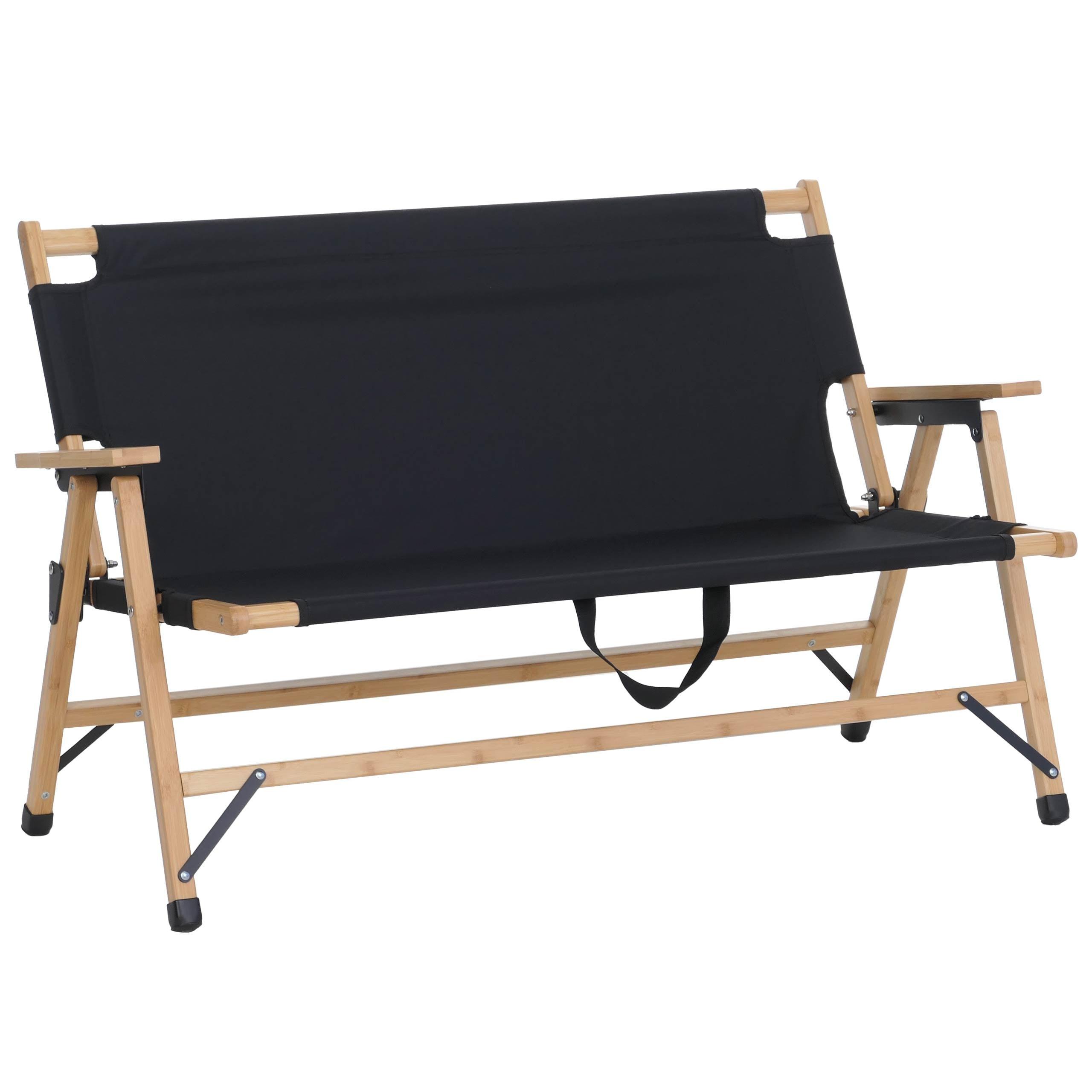 CAMPINGBANK Schwarz - Schwarz, Holz (117/69/61cm) - MCW