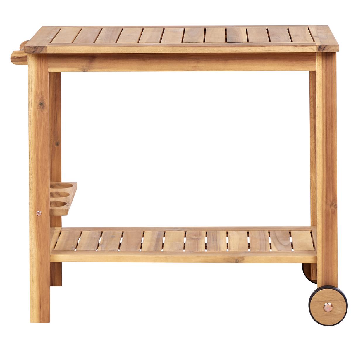 TEEWAGEN 47/83 cm Heller Holzfarbton Sassari Ii - Hellbraun, Holz (47/74/90cm) - Beliani