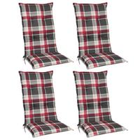 HOCHLEHNERAUFLAGE Sunny RK 120/50/6cm Bordeaux-Kariert 4tlg - Bordeaux, Textil (50/6/100cm) - Beautissu 
